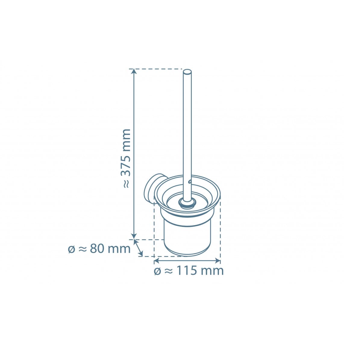 10115 LONDON Toiletborstel set, chroom, Wandmontage