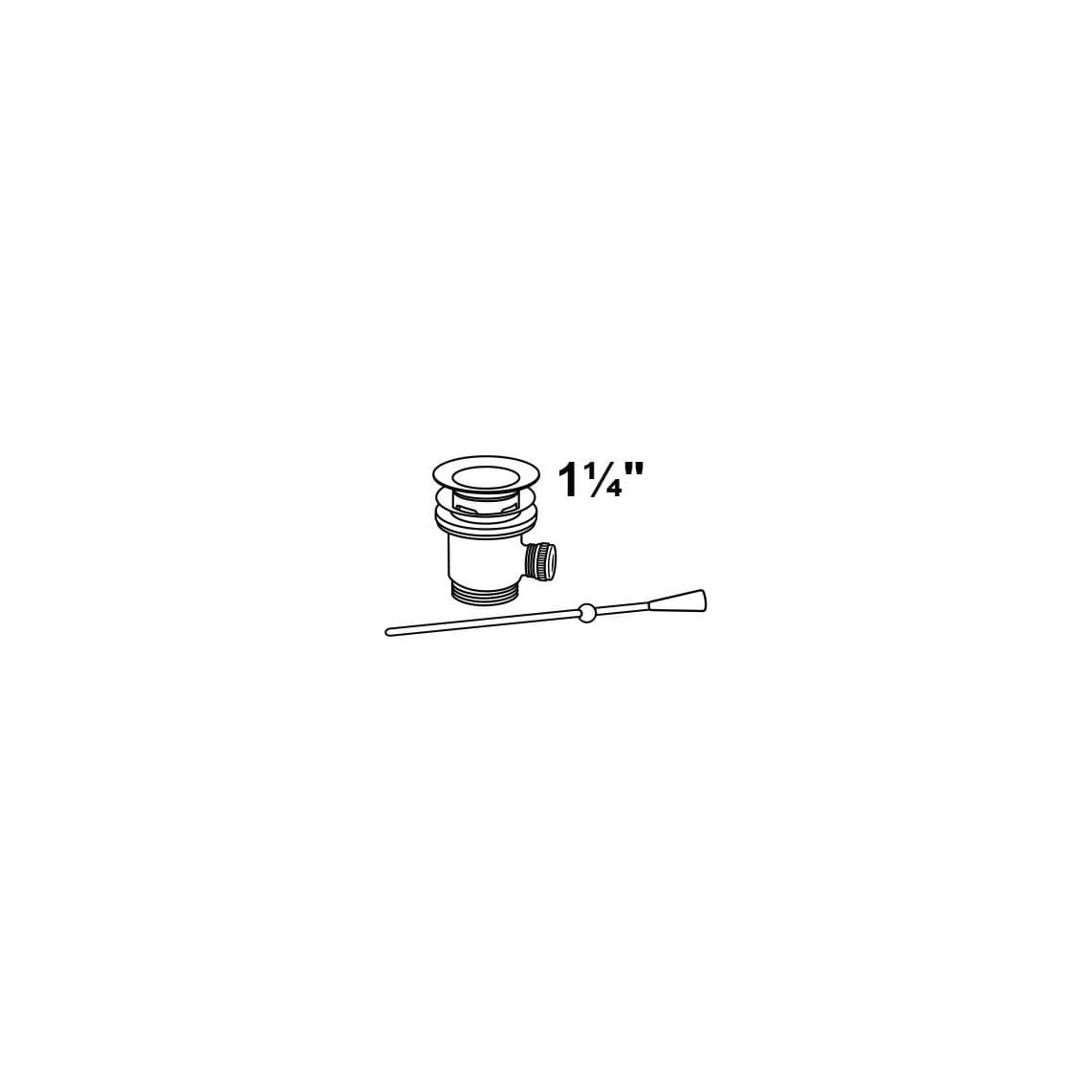 986445013 Tuimelaar Trekstang set, chroom, 1 1/4", voor wastafel