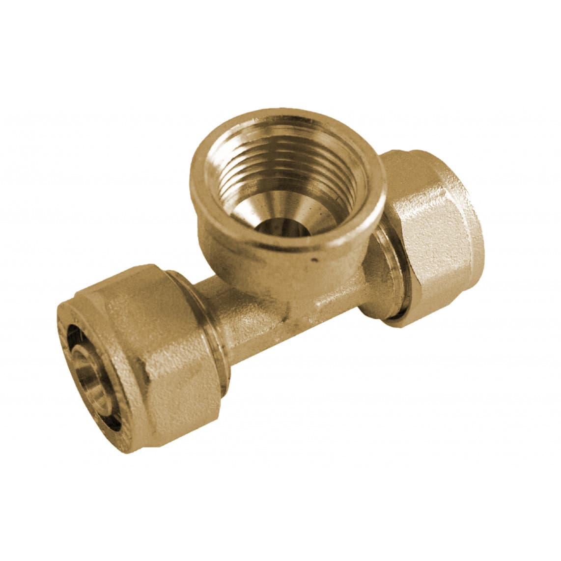988912255 LT pièce en T, vierge, 16 mm x 3/4" F x 16 mm, raccord à serrer pour tube multicouche