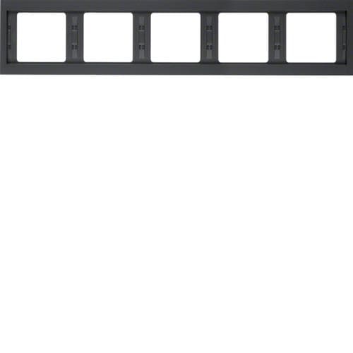 Plaque de recouvrement 5 postes pour montage horizontal Berker K.1 Anthracite, mat