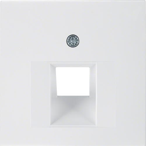 Enjoliveur pour prise informatique simple Berker S.1 / B.3 / B.7 Blanc polaire, brillant