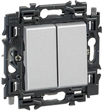 Valena double poussoir 6A appareil complet Alu à griffes