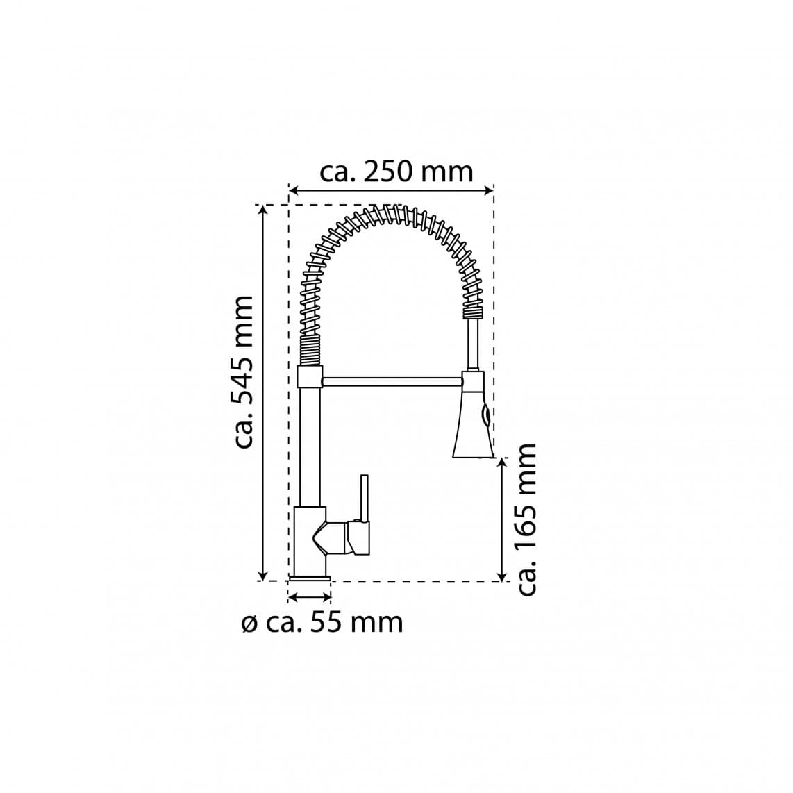 NI183ESCRNI-PR LEON Sink mixer, stainless steel look, with pull-out sprayer