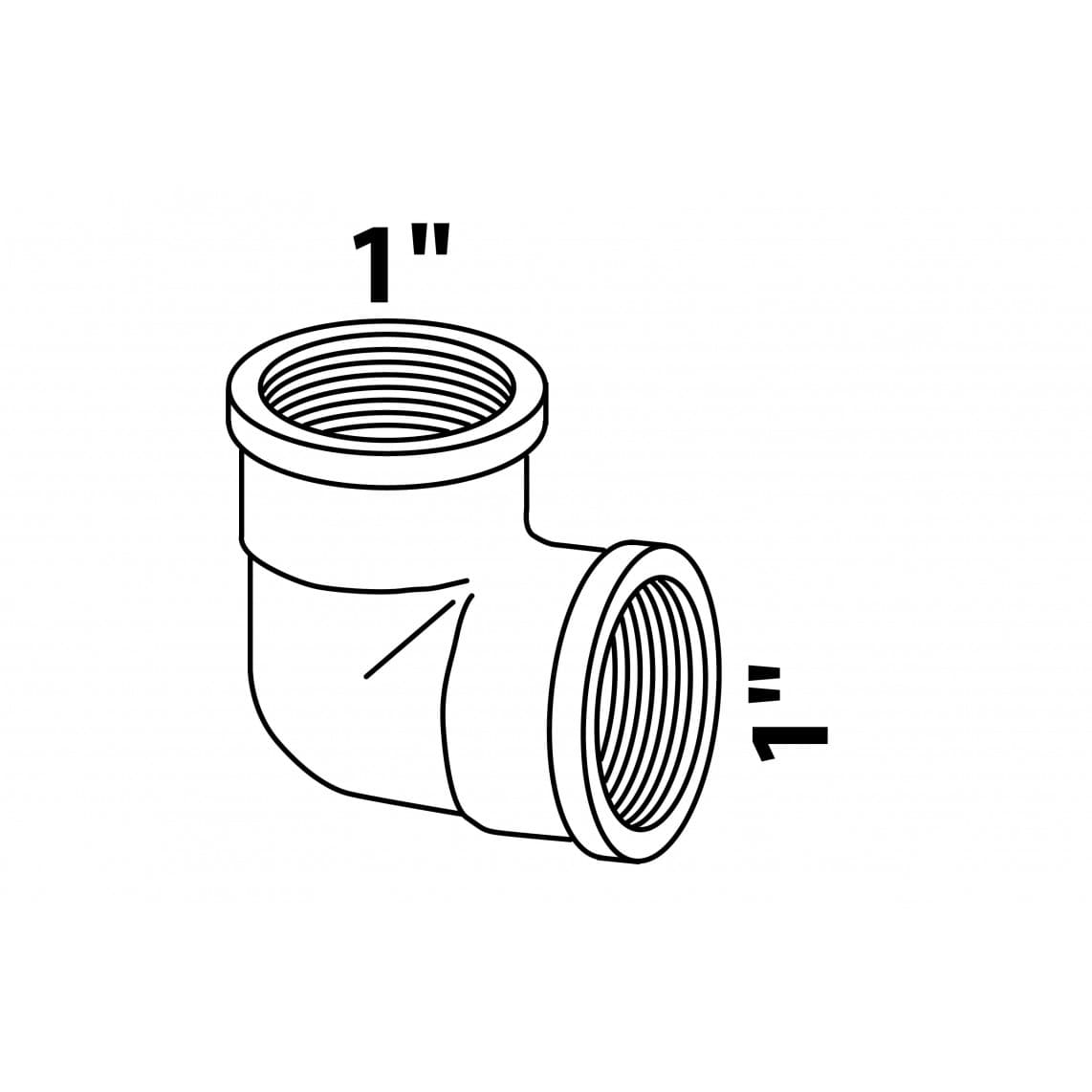 989384355 LT coude 90°, vierge, 1" F