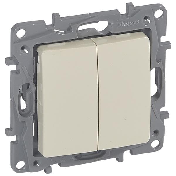 Niloé interrupteur 2 directions double 10AX 250V Crème à griffes