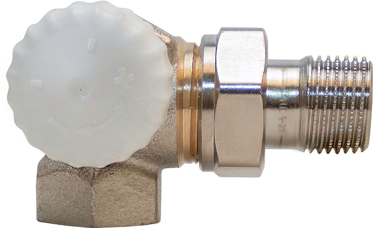 THERMOST.RADIATORKRAAN V-EXACT II HEIMEIER DUBBEL LINKS 1/2" HAAKS
