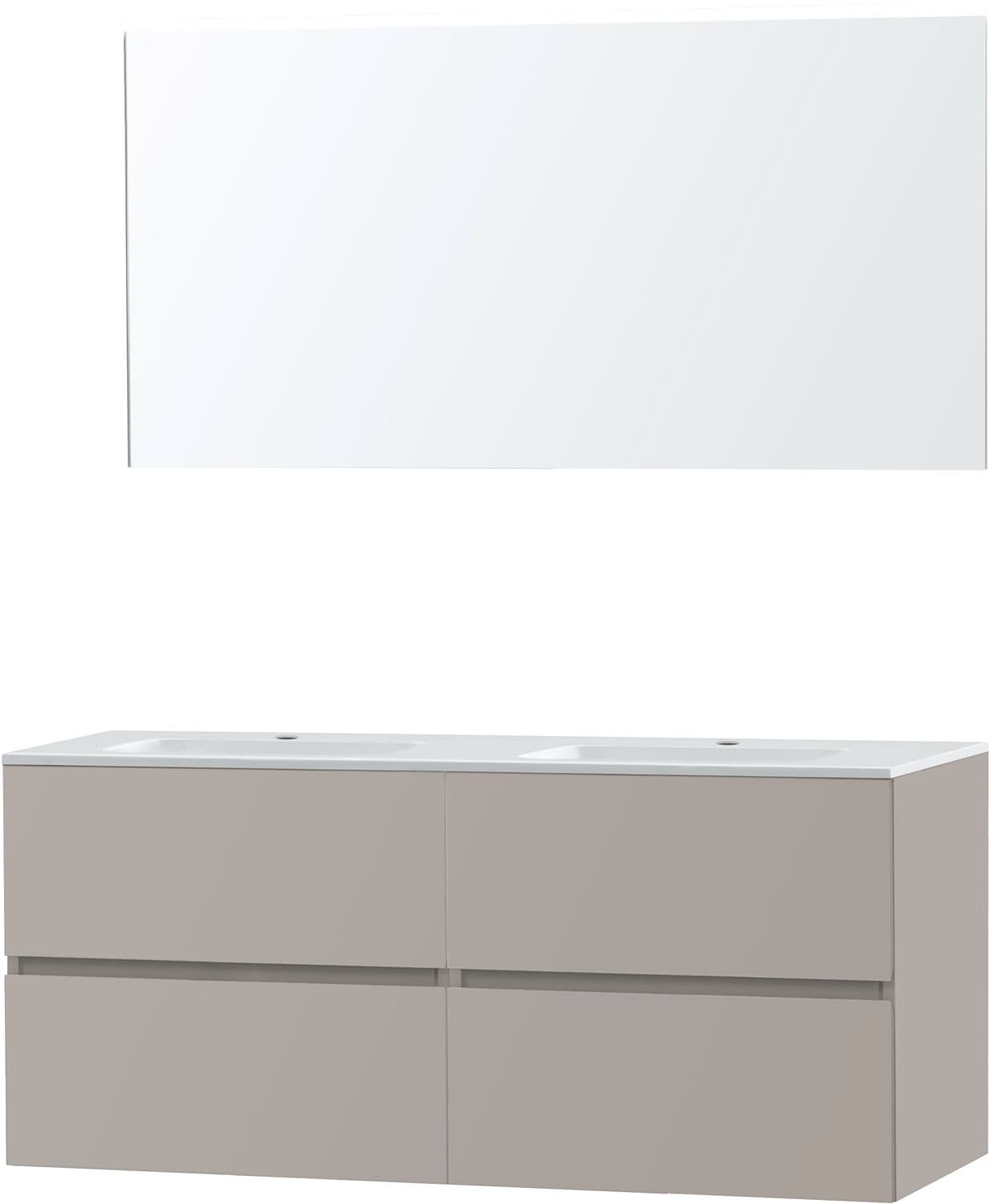 MEUBLE MOLTO POUDRE GRIS 140 MARBRE SYNTHETIQUE MIROIR