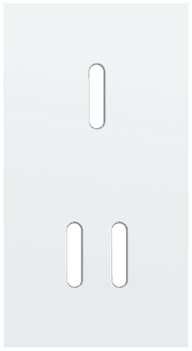 Plaque de recouvrement double, verticale 71 mm d'entraxe, pour une fonction de commutation simple et une double, Niko Rocker steel white coated