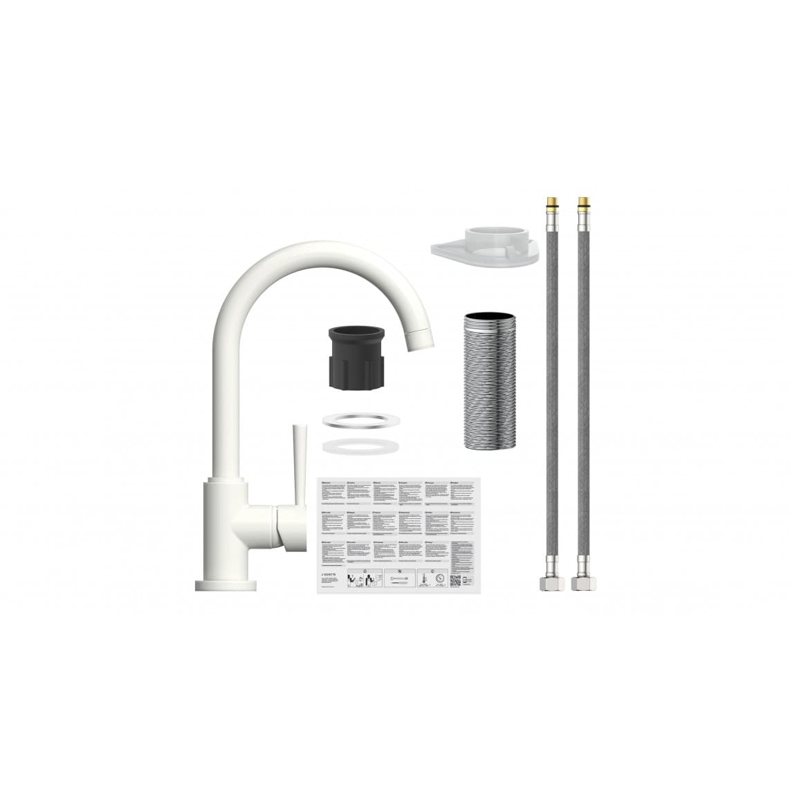 79161 CORNWALL Sink mixer, white matt