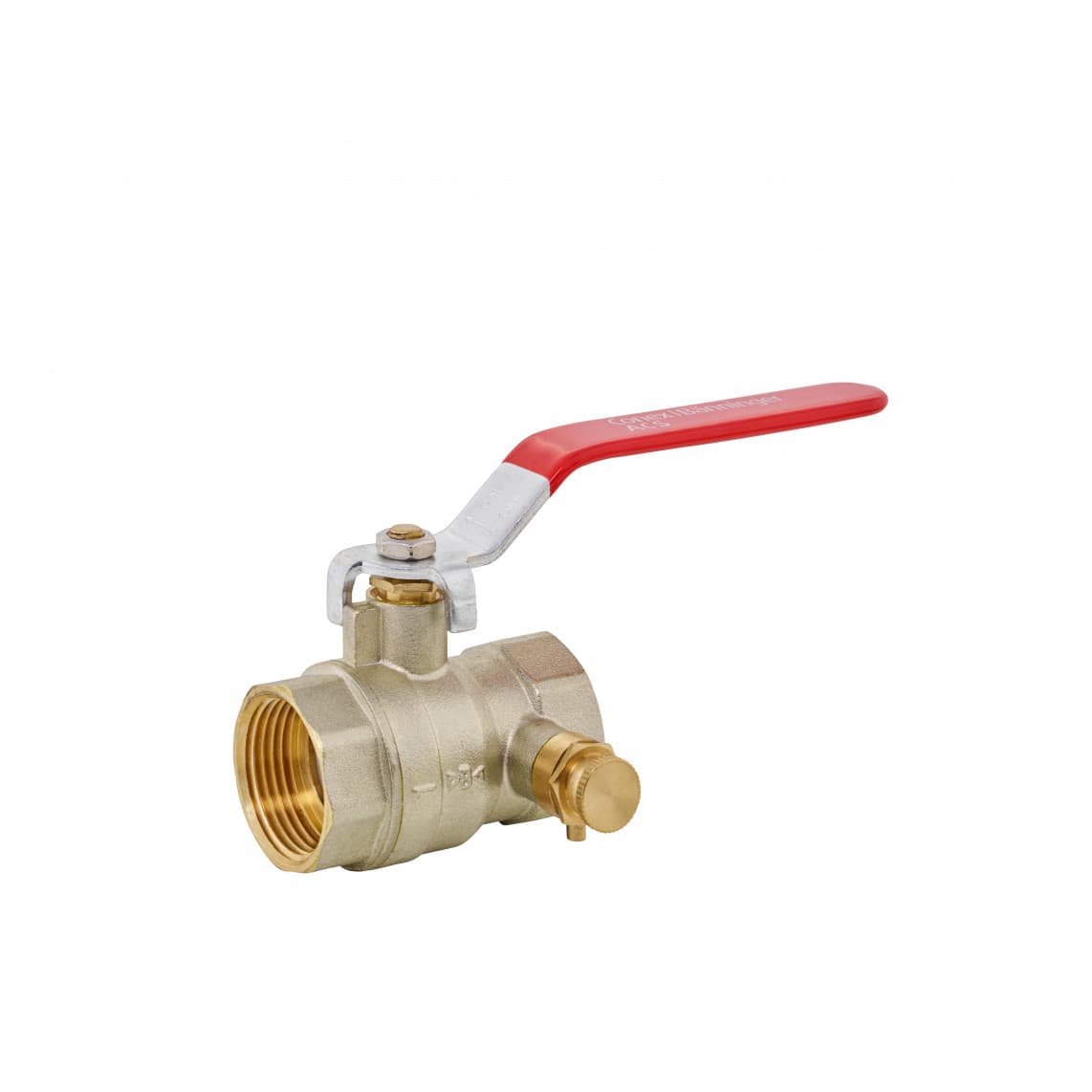 988596355 Robinet à sphère, nickelé, 1" F, avec vidange