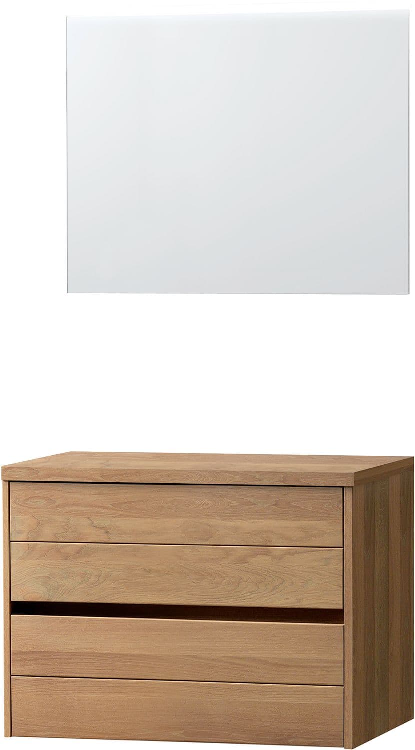 MEUBLE CHENE MASSIF 90CM POUR A POSER AVEC MIROIR
