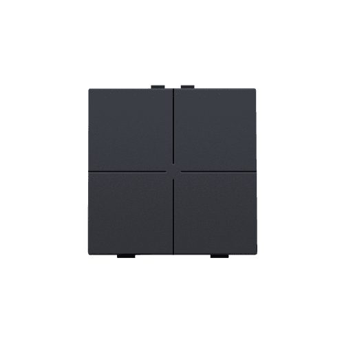 Bouton-poussoir quadruple pour Niko Home Control, couleur anthracite coated