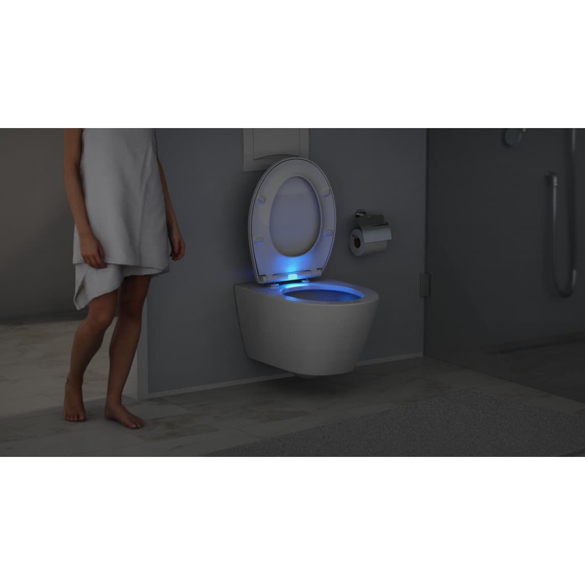 82950 abattant WC en Duroplast avec veilleuse LED, avec frein de chute et déclipsable