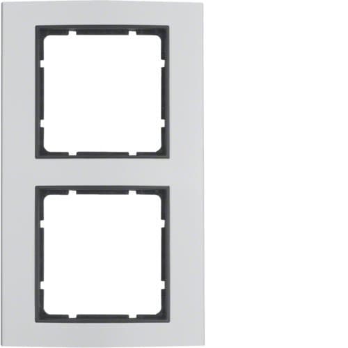 Plaque de recouvrement 2 postes Berker B.3 Alu / Anthracite