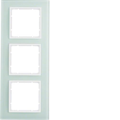 Plaque de recouvrement en verre 3 postes Berker B.7 Verre, Blanc polaire