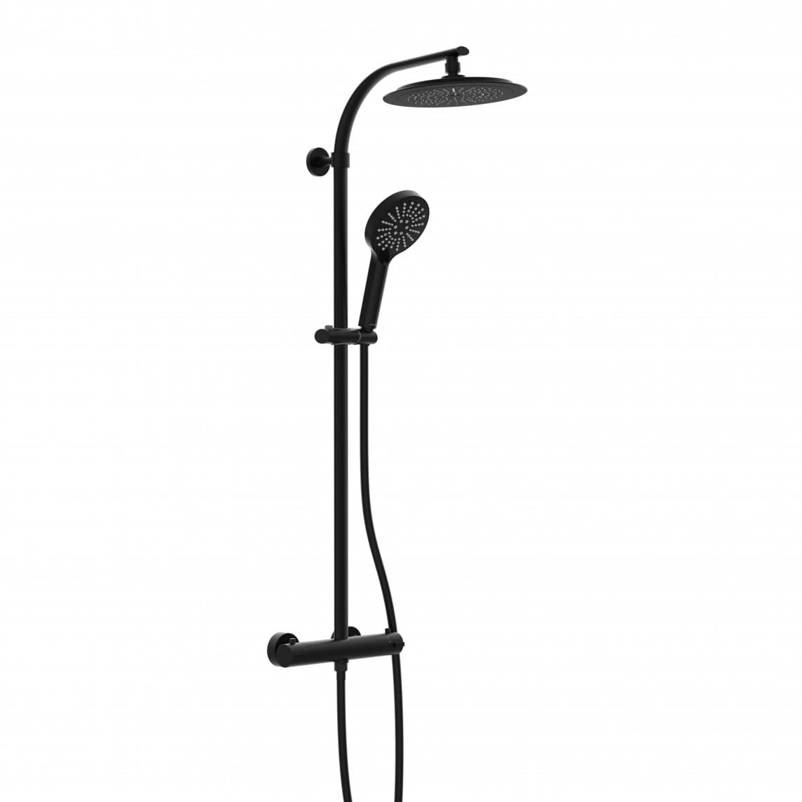 60076 MADURA FRESH Set douche de pluie, noir mat