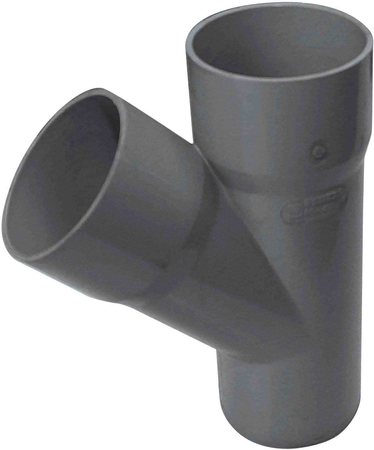 T PVC GRIS CLAIR ROND 45° 80MM