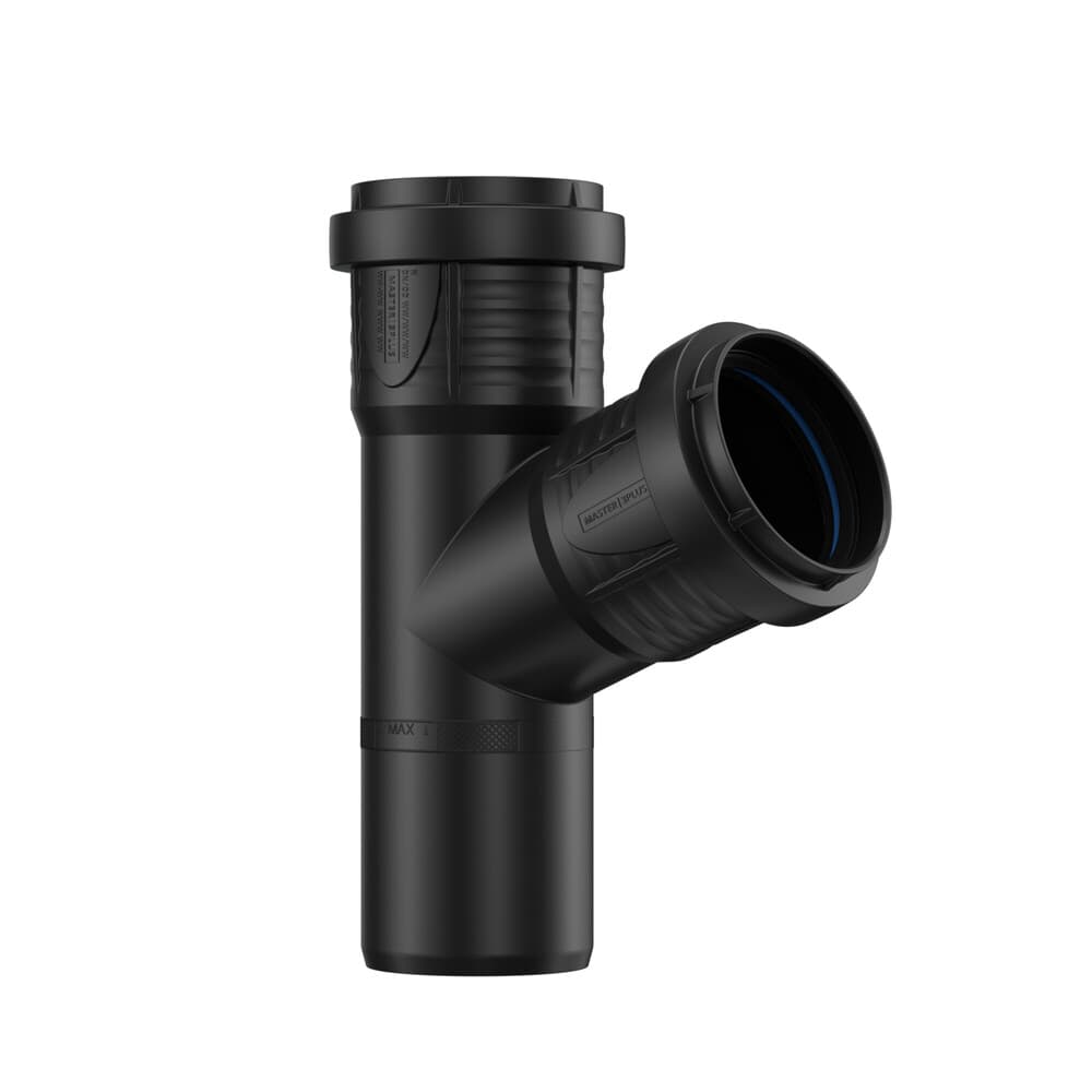 Pipelife Master 3 plus Té 67,5° MF PP noir 110 x 75