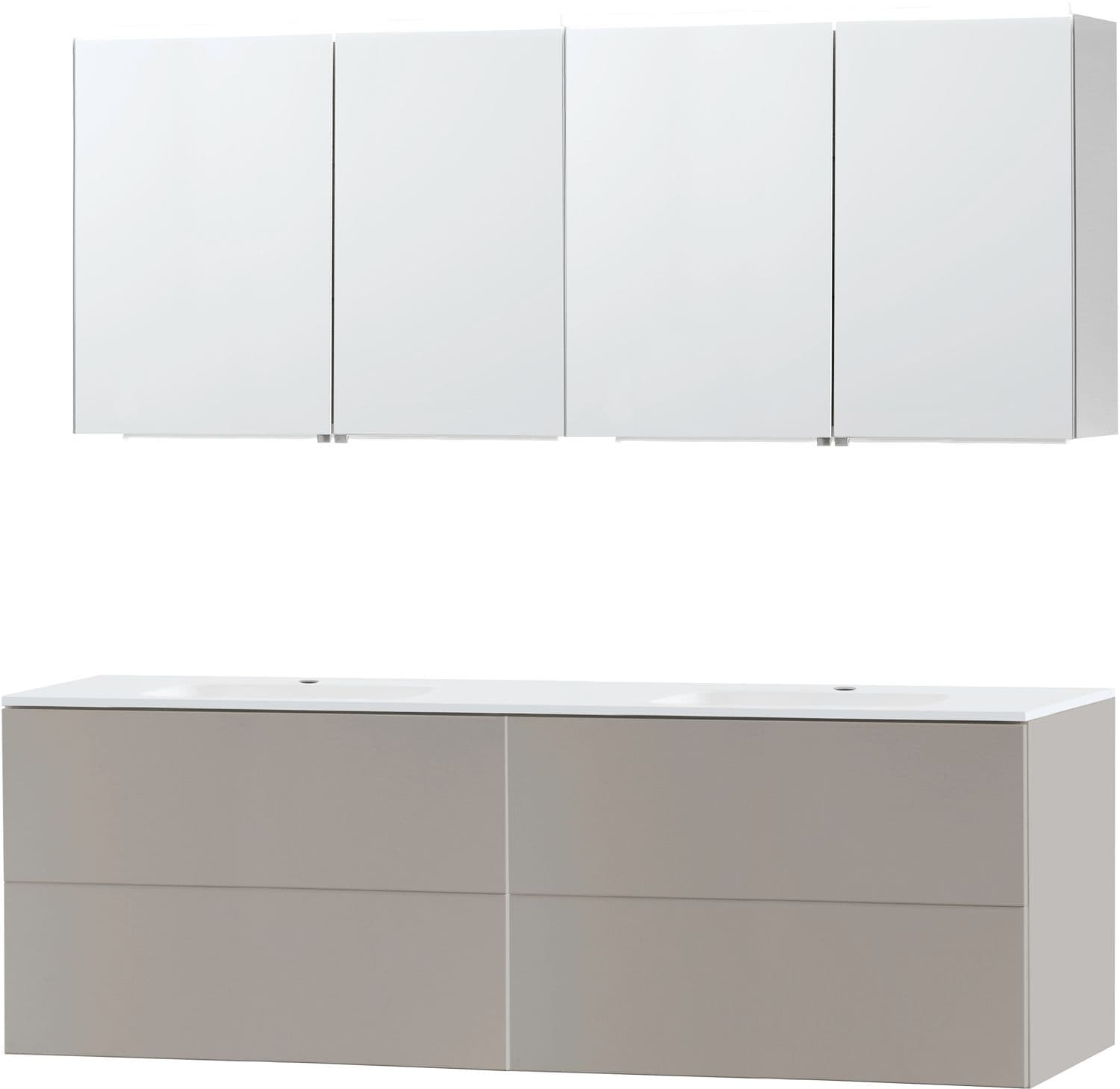 MEUBLE PURO DUO GRIS 180 MARBRE SYNTHETIQUE ARMOIRE TOILLETTE