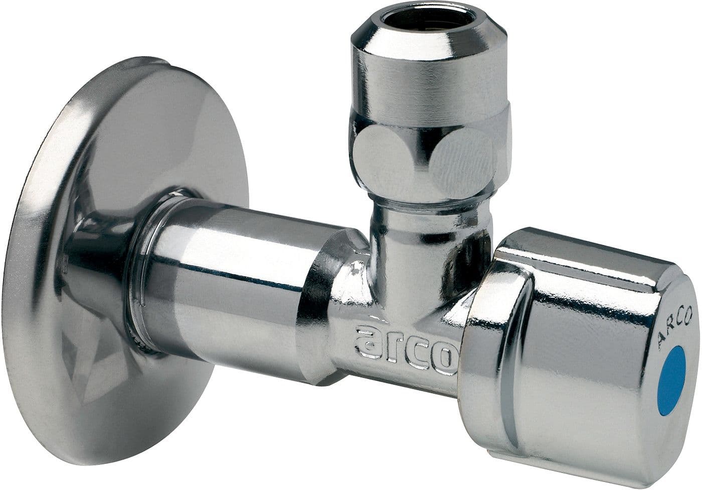 ROBINET D'ARRÊT EQUERRE A BILLE BELGAQUA ARCO 1/2" CHROME
