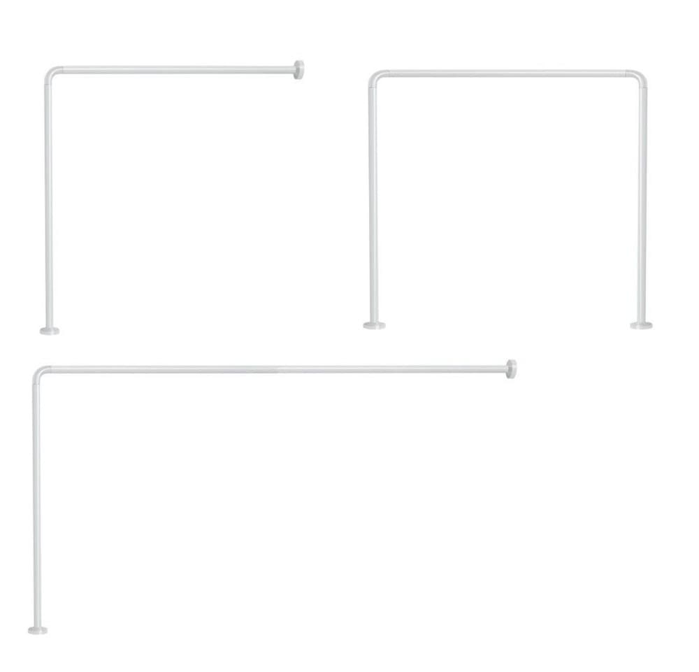 Gedy porte-rideau douche version angle D25mm alu blanc couper 3 options montage