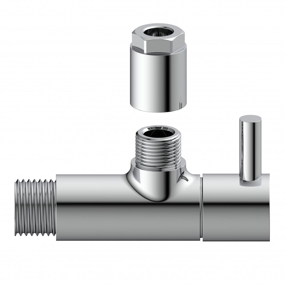 98166110 DEV-5WK, hoekstopkraan, 1/2"BU x 10 mmQ, met rozet