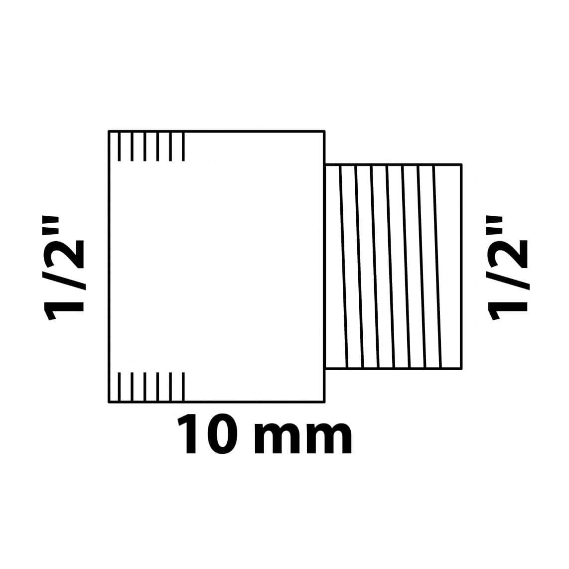 989313155 MS kraan verlengstuk, chroom, 1/2" x 10 mm