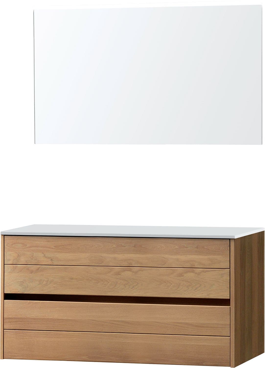MEUBLE MOLTO CHENE MASSIF 120 POUR LAVABO A POSER SOLID MIROIR