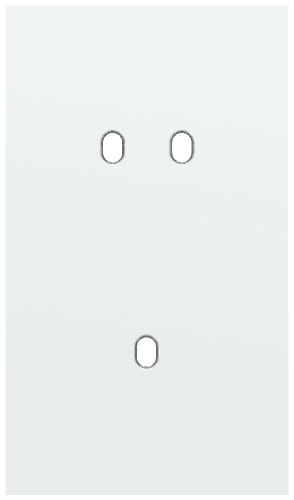 Plaque de recouvrement double, verticale 60 mm d'entraxe, pour une fonction de commutation double et une simple, Niko Toggle steel white coated
