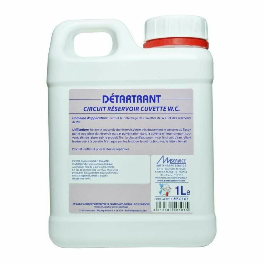 Mittenaere détartrant pour circuit réservoir de cuvette 1L