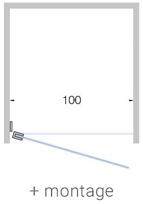 PORTE PIVOTANTE NICHE CLOSE <(><<)>100CM TIMELESS-CHROME+ MONTAGE