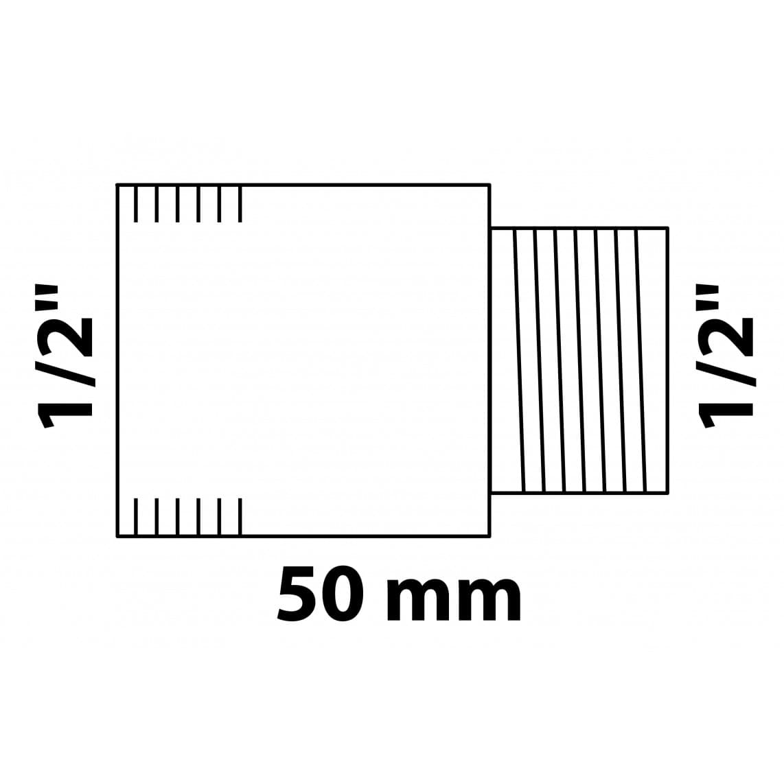 989316455 MS kraan verlengstuk, chroom, 1/2" x 50 mm
