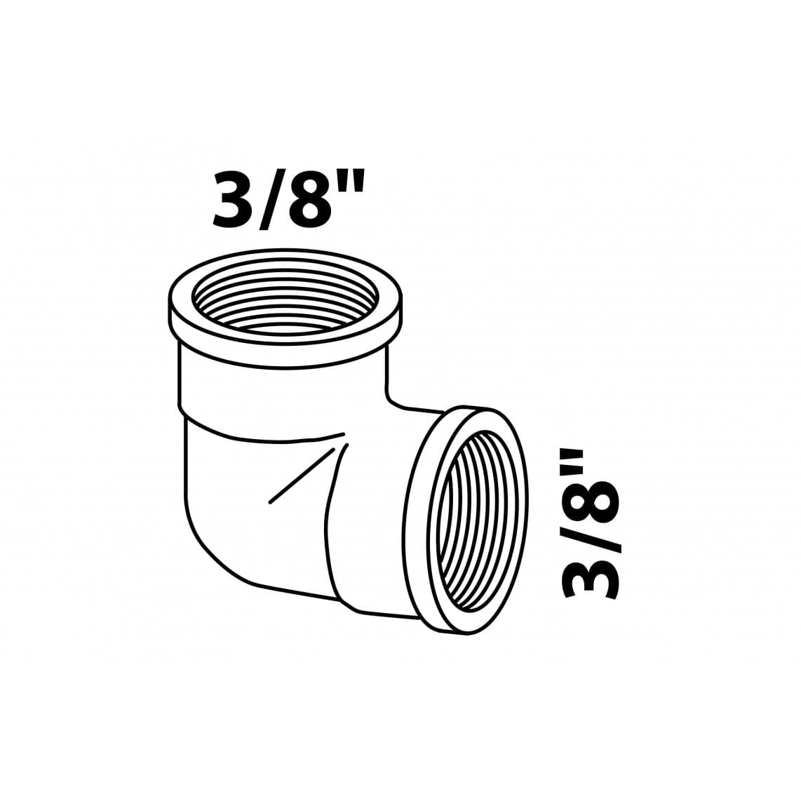 989381155 LT coude 90°, chromé, 3/8" F