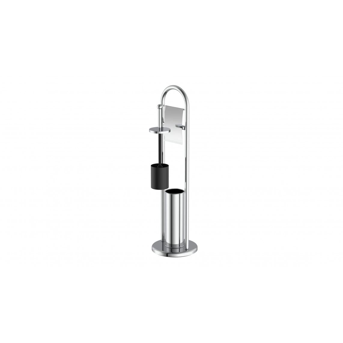 BA0001 Floor standing toilet set, toilet paper holder and brush holder, chrome
