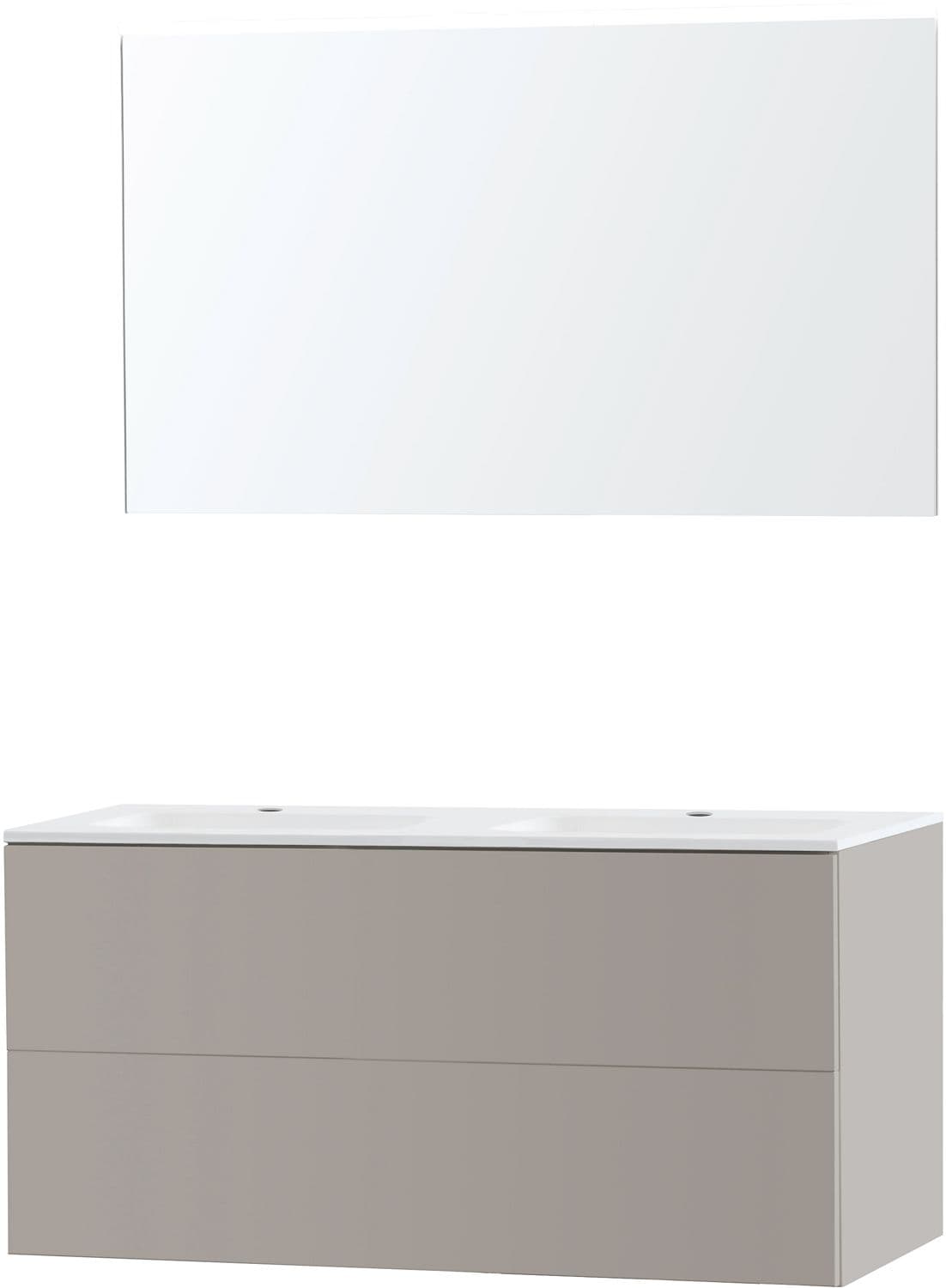 MEUBLE PURO DUO GRIS 120 MARBRE SYNTHETIQUE MIROIR