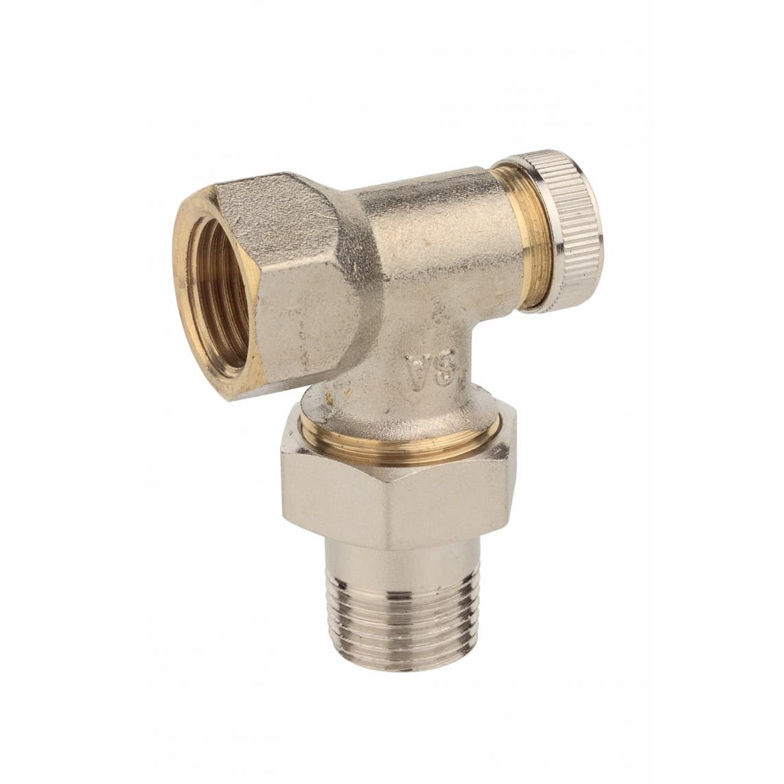 988534055 Raccord pour radiateur, nickelé, équerre, 3/8", verrouillable