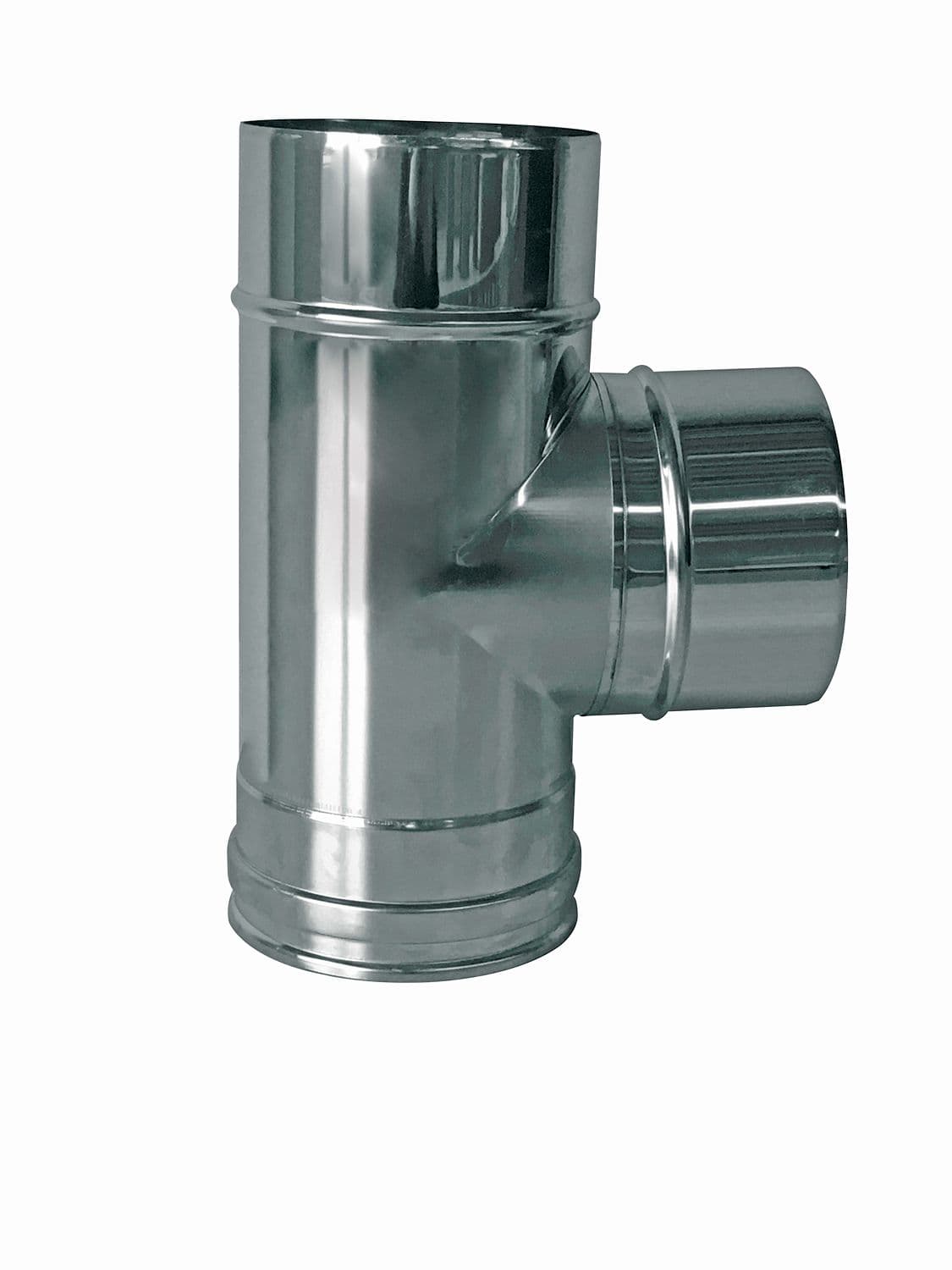 T 90° INOX SIMPLE PAROI 130MM