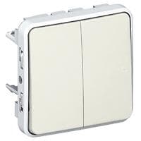 Plexo double deux directions 10A 250V composable Blanc