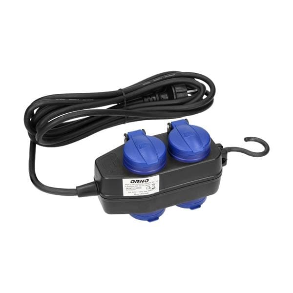 Prolongateurs multiprises résistants aux éclaboussures, 10 m, cordon caoutchouc Schuko, IP44, H05RR