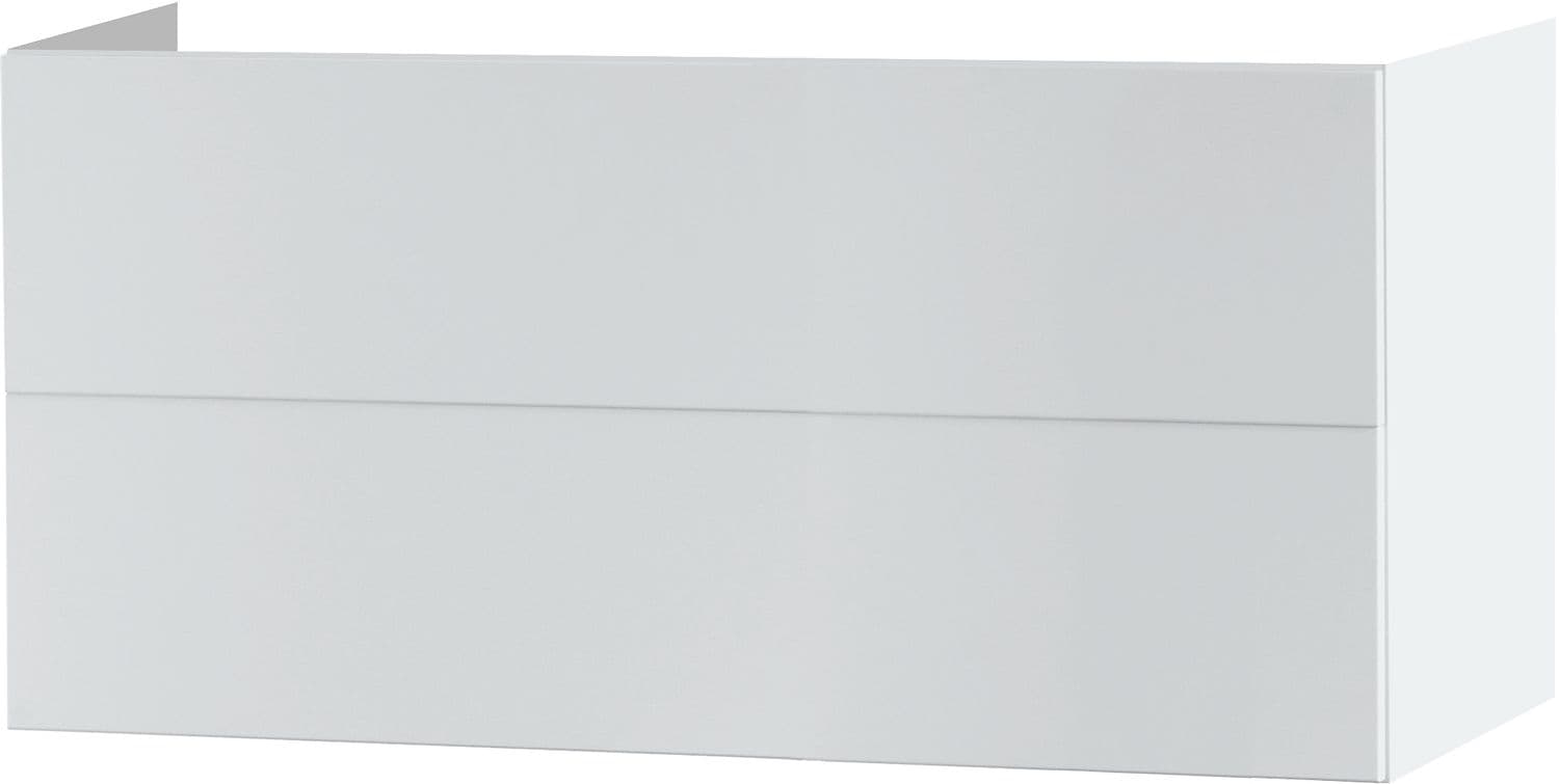 SOUS MEUBLE 2 TIROIR 120CM PUSH-OPEN BLANC SATIN
