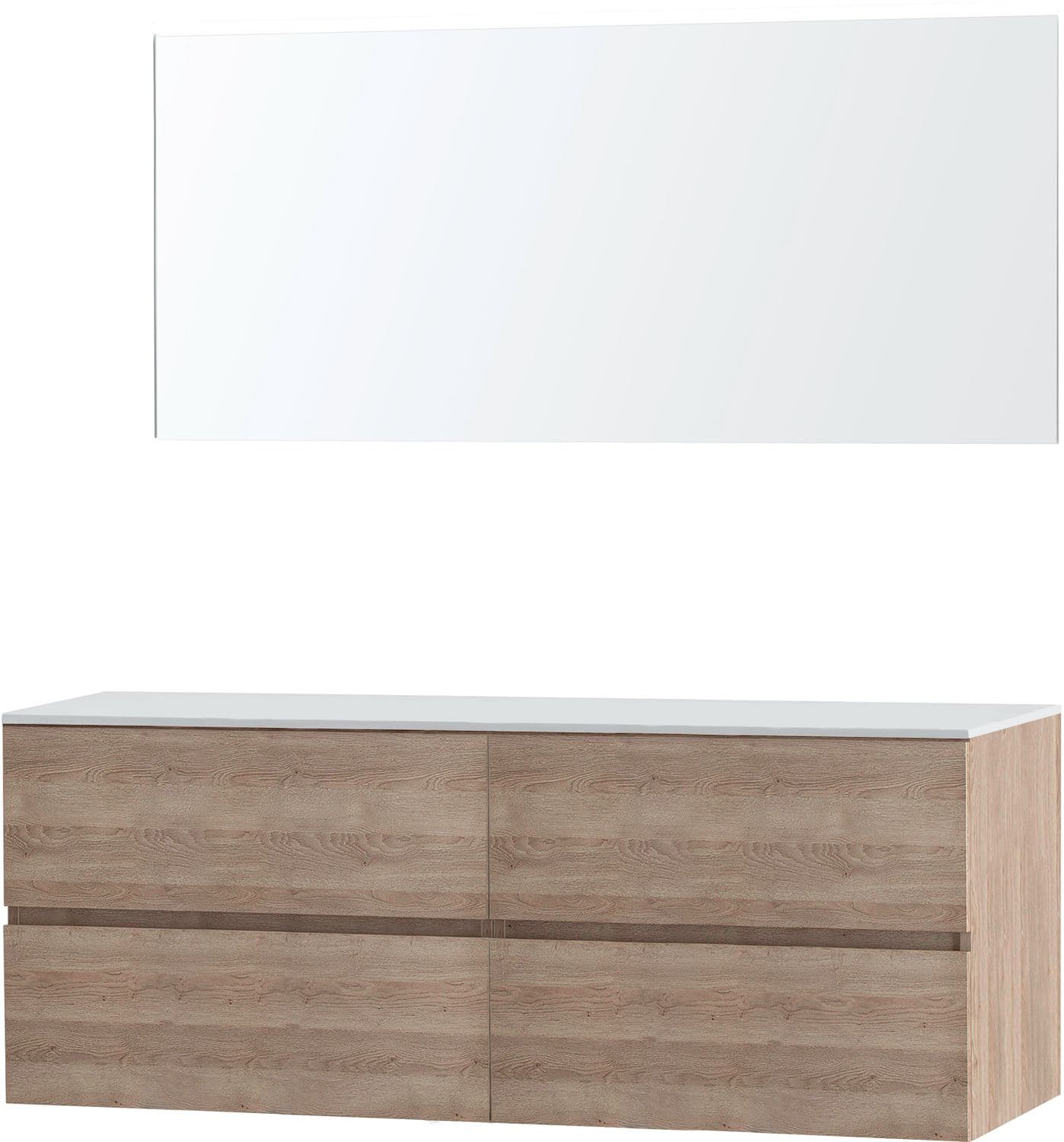 MEUBLE MOLTO CHENE NATUREL 160 POUR LAVABO A POSER SOLID MIROIR