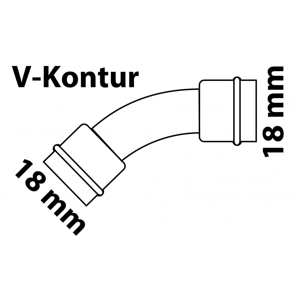 988612354 CU arc 45°, vierge, 18 mm, 2 manchons, (P5041)