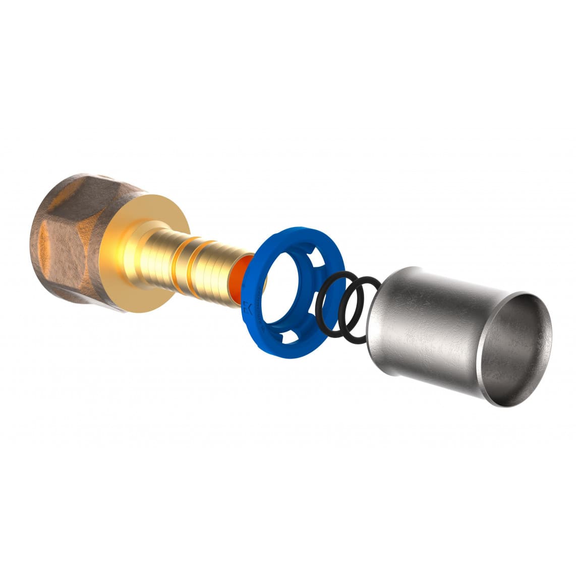 988713355 LT pièce intermédiaire, vierge, 20 mm x 3/4" F, raccord à sertir pour tube multicouche
