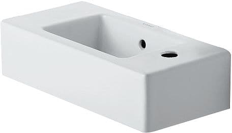 LAVE-MAINS VERO DURAVIT 50CM TROU ROBINET DROITE BLANC