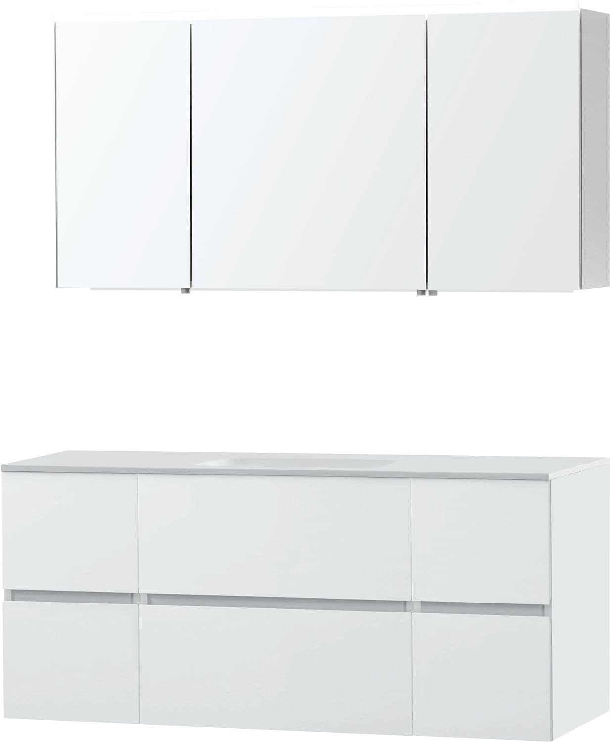 MEUBLE MOLTO POUDRE BLANC 140 1 LAVABO SOLID ARMOIRE TOILETTE