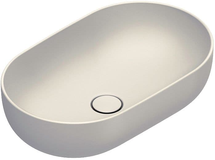 VASQUE A POSER SFERA CATALANO CATAGLAZE+ 60X37 H16 SANS TROP-PLEIN LINO SATINATO