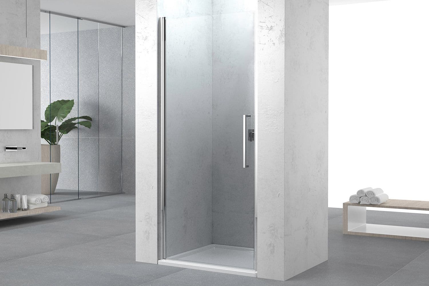 PORTE PIVOTANTE NICHE SWING 97-101 H200 CHROME-CLAIR