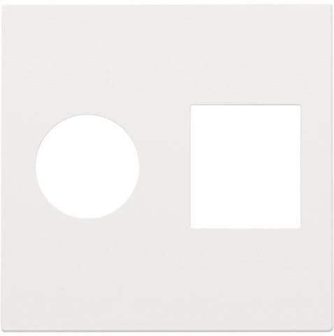 Set de finition pour connexion coaxiale simple et connexion réseau TV + RJ45 telenet White Steel