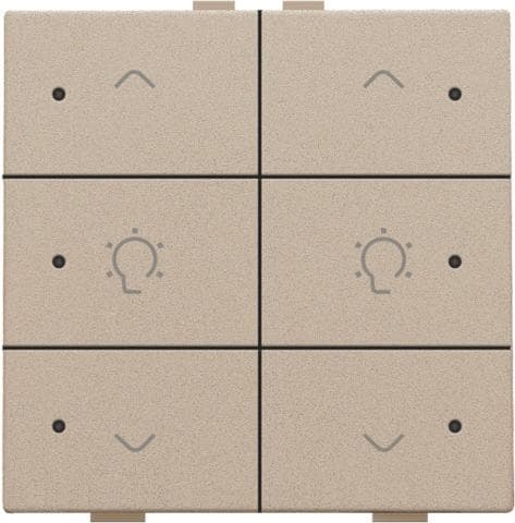 Commande de variateur double avec Led pour Niko Home control 6 x Champagne