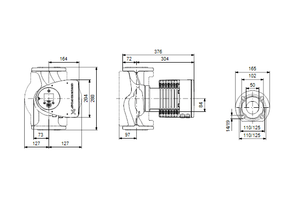 Circulator sanitair MAGNA3N 50-180F Grundfos L280 PN6/10